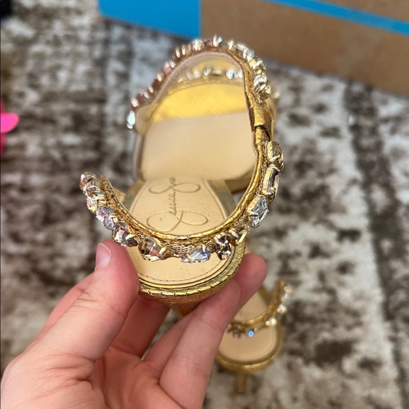Jessica Simpson Gold Rhinestone Heels - Picture 9 of 11